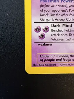 Gengar 20/62 Fossil Regular Non-holo Rare Pokemon Card TCG NM - Image 5