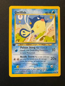 Qwilfish 49/64 1st Edition - Neo Revelation WOTC 2000 - Pokemon TCG Card LP - Image 1
