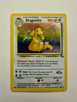 Dragonite Fossil Holo 4/62 - Pokemon Card - Good Condition - Image 1