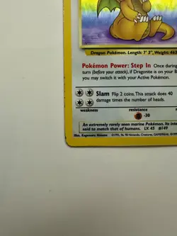 Dragonite Fossil Holo 4/62 - Pokemon Card - Good Condition - Image 3