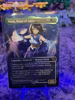 MTG Final Fantasy Yuna, Hope of Spira Borderless Chocobo Track Foil - Image 1