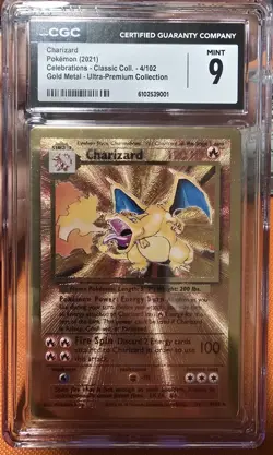 Charizard (Gold Metal) Pokemon Celebrations Ultra Premium Collection CGC 9 Mint - Image 1