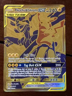Pokemon Black Star Promo Pikachu & Zekrom GX SM248 Full Art Tag Team Sun & Moon - Image 1