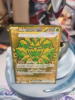 Teal Mask Ogerpon EX Pokemon Prismatic Evolutions Gold Hyper Rare # 177/131 - Image 1