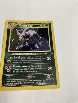 Pokemon TCG Houndoom 4/75 Neo Discovery Unlimited Holo Rare HP w/Holo Swirl - Image 1