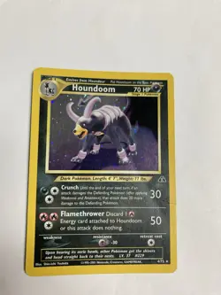 Pokemon TCG Houndoom 4/75 Neo Discovery Unlimited Holo Rare HP w/Holo Swirl - Image 2