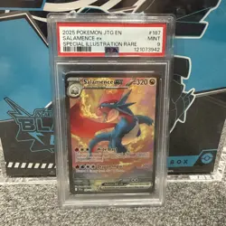 PSA 9 Pokemon Salamence ex SIR 187/159 Sv09: Journey Together Holo MINT - Image 1