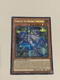 YUGIOH DIABELLZE THE ORIGINAL SINKEEPER PRISMATIC SECRET RARE MP25-EN063 1ST ED - Image 1