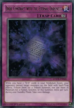 Dark Contract with the Eternal Darkness - YuGiOh - MACR - 1st Edition Rare Card! - Image 1