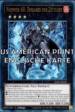 Yugioh RA02-EN037 Number 60: Dugares the Timeless Ultimate Rare AMERICAN VERSION - Image 1