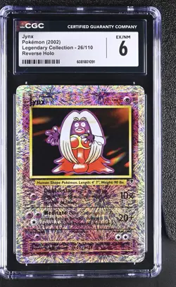 CGC 6 Jynx 2002 Legendary Collection 26/110 Reverse Holo Pokemon Card - Image 1