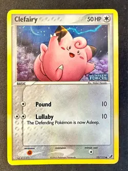 Clefairy 53/115 2005 EX Unseen Forces Pokemon Card TCG Reverse Holo Stamped - Mp - Image 1