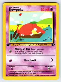 Slowpoke 67/82 2000 Team Rocket 1st Edition Pokemon Card TCG Vintage WOTC Nm/Vlp - Image 1