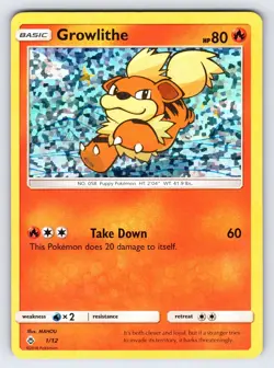 Growlithe 1/12 2018 McDonald's Collection Pokemon Card TCG Promo Holo - VLP - Image 1