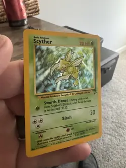 Pokemon TCG Scyther Base Set 2 Holo Unlimited Rare Card 17/130 NM Condition - Image 2