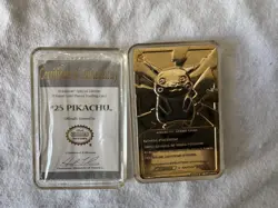 Pikachu Pokemon 23K Gold Plated Trading Card Burger King 1999 - Image 1