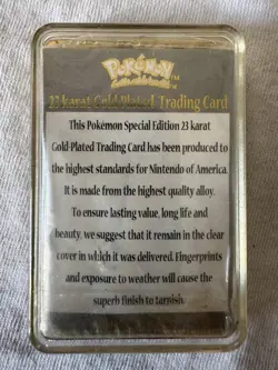 Pikachu Pokemon 23K Gold Plated Trading Card Burger King 1999 - Image 3