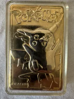 Pikachu Pokemon 23K Gold Plated Trading Card Burger King 1999 - Image 4