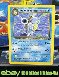 Pokemon TCG Dark Blastoise 2000 Non-Holo Rare Card 20/82 Team Rocket N/MINT F/S - Image 1