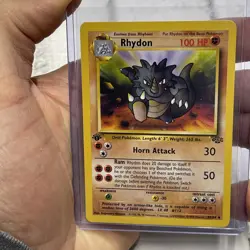 1st Edition Rhydon 45/64 Jungle Uncommon Pokemon TCG Vintage WotC 1999 NM Card - Image 1