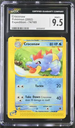CGC 9.5 MINT+ Croconaw 2002 Expedition 74/165 Pokemon Card - Image 1
