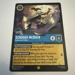 Lorcana Scrooge McDuck Resourceful Miser Card 154/204 Archazia's Island Regular - Image 2