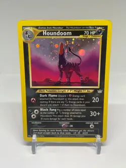 Unlimited Houndoom Neo Revelation - Holo Rare 8/64 SWIRL- Pokemon Card HP - Image 1