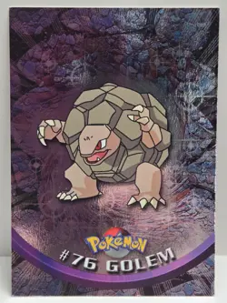 #76 Golem 1999 Topps Chrome Pokemon Card Series 1 Blue Logo - NM - US Seller - Image 1