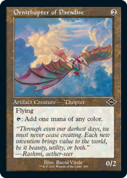 1 x Ornithopter of Paradise - Foil - Retro Frame - Modern Horizons 2 - Moderate - Image 1