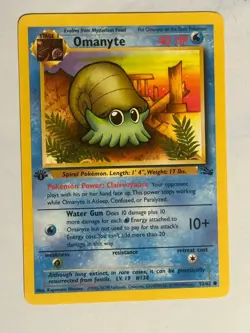 Pokemon Fossil Omanyte 52/62 - 1st Edition Non-Holo WOTC 1999 - NEVER PLAYED - Image 1