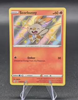 Scorbunny SV015/SV122 Shiny Holo Rare Shining Fates: Shiny Vault Pokemon TCG - Image 1