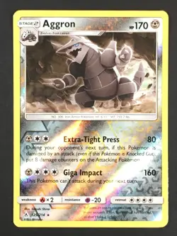 Pokemon TCG Aggron 125/214 SM Unbroken Bonds Reverse Holo Rare MP - Image 1