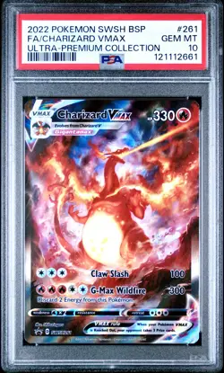 2022 POKEMON SWSH BLACK STAR PROMO #261 FULL ART/CHARIZARD VMAX PSA 10 - Image 1