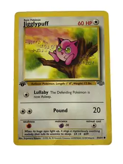 Pokemon JIGGLYPUFF 54/64 1st Edition Jungle - Played DMG - Image 1