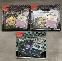 SET OF 3 - SEALED Pokemon TCG Paldean Fates Tech Sticker Collections (1 of each) - Image 1