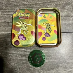 EMPTY Pokemon 151 Scyther Mini Tin w/ Energy Coin & Art Card - NO PACKS - Image 1