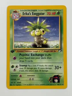 Pokemon Cards Erika's Exeggutor 44/132 1ST EDITION Gym Heroes WOTC Uncommon - Image 1
