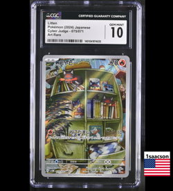 CGC 10 Litten AR 075 sv5M Cyber Judge Art Rare JAPANESE Pokemon Card psa - Image 1