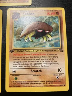 Pokemon Kabuto 1st Edition Fossil 3 Card Lot - Image 4