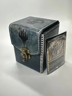 Handmade Leather Deck Box For Magic The Gathering - Fits 100 Sleeved Cards - Image 1