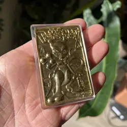 Vintage 1999 Burger King Pokemon 23k Gold Plated Mewtwo Collectible Card - Image 1