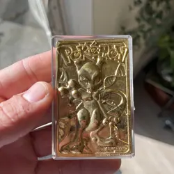 Vintage 1999 Burger King Pokemon 23k Gold Plated Mewtwo Collectible Card - Image 2