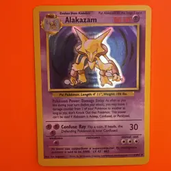 1999 Alakazam Holo Rare Card 001/102 Base Set LP Vintage Pokemon Cards WOTC ??? - Image 3