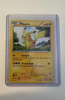 Pokemon Pikachu TCG Black White Holo Card 115/114 Secret Rare - Image 1