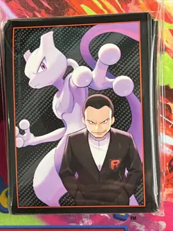 Pokemon TCG Destined Rivals Mewtwo and Giovanni New Card Sleeves 65 Count - Image 1