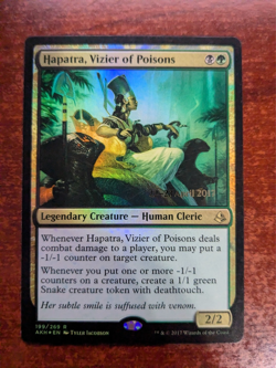 1x PRE RELEASE Hapatra, Vizier of Poisons FOIL MTG NM - Image 1