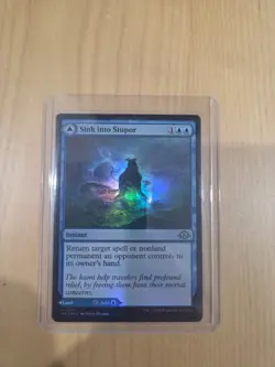 Sink Into Stupor / Crackling Falls Foil - Mint Misprint MTG Rare - Image 1