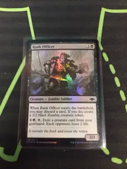 MTG Magic The Gathering Rank Officer Foil MH1 Black Zombie Commander - Image 1