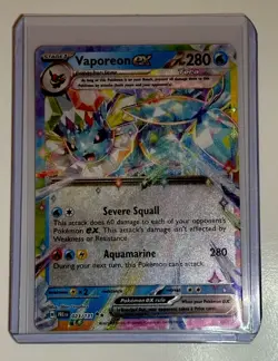 Pokemon Vaporeon EX TCG Prismatic Evolutions Double Rare Holo Card 023/131 - Image 1