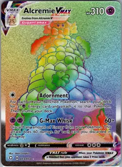 Pokemon Alcremie VMAX TCG Shining Fates Holo Card 073/072 - Image 1